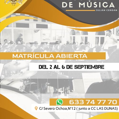 Continúa abierta la matrícula de la Escuela de Música Julián Cerdán